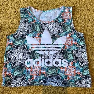 Adidas girls crop top logo shirt
